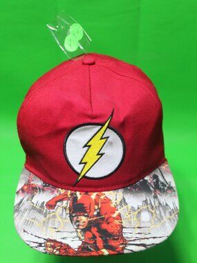 The Flash Cap/Hat Red w/ lightening bolt patch Youth Children’s Adjustable